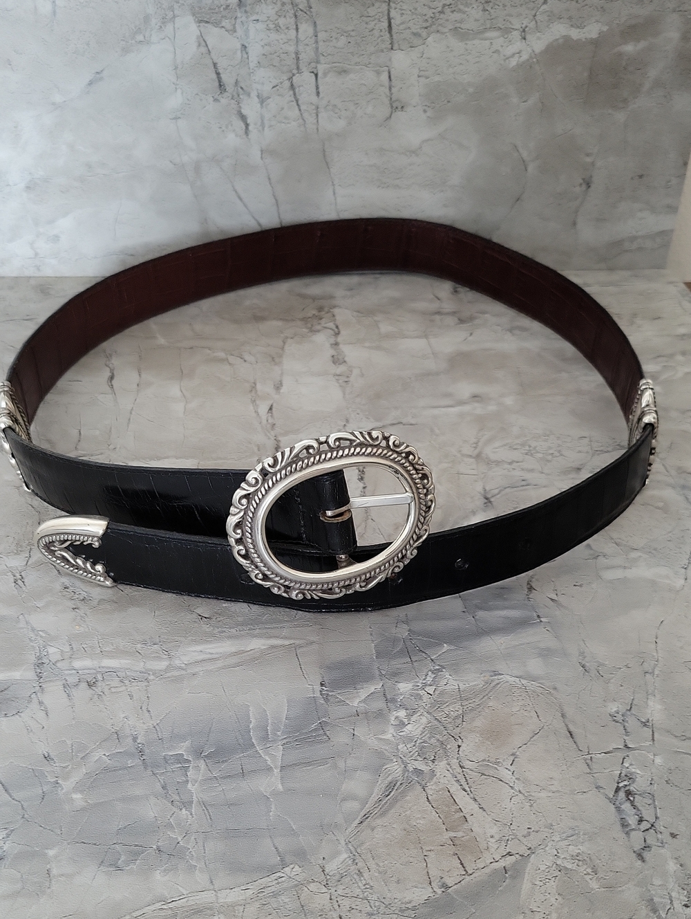 Brighton Black Brown Twist Belt Size Medium